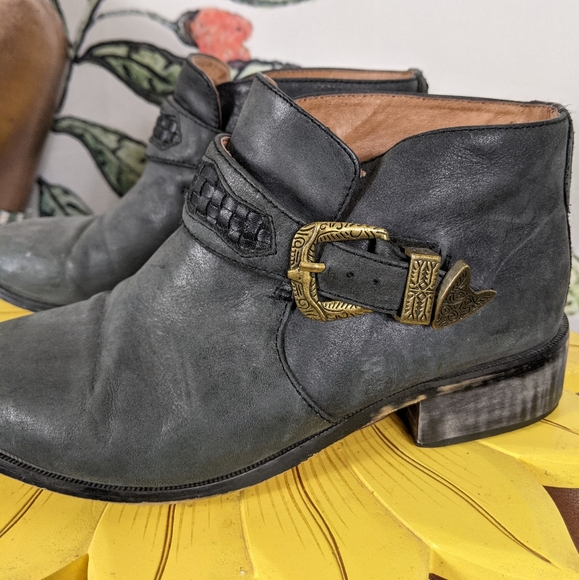 Jeffrey Campbell x free people gray ankle moto boots 6 - Picture 2 of 8